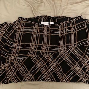 Liz Claiborne Black and Gold Patterned Silk Skirt Size 16